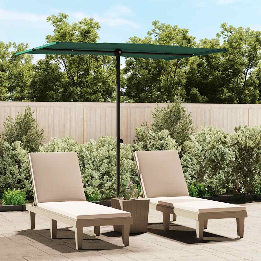 Garden Parasol with Aluminium Pole 2x1.5 m Green