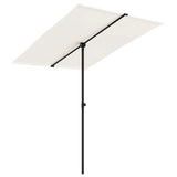Garden Parasol with Aluminium Pole 2x1.5 m Sand White - Front View