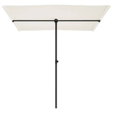 Garden Parasol with Aluminium Pole 2x1.5 m Sand White - Top-Down View