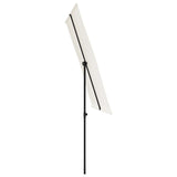 Garden Parasol with Aluminium Pole 2x1.5 m Sand White - 45-Degree Angle