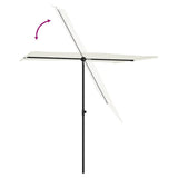 Garden Parasol with Aluminium Pole 2x1.5 m Sand White - Rear View