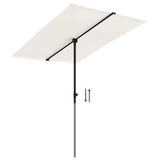 Garden Parasol with Aluminium Pole 2x1.5 m Sand White - Close-Up Angle