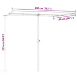Garden Parasol with Aluminium Pole 2x1.5 m Anthracite