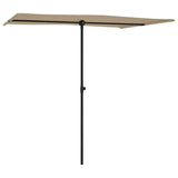 Garden Parasol with Aluminium Pole 2x1.5 m Taupe - Side View