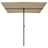 Garden Parasol with Aluminium Pole 2x1.5 m Taupe - Top-Down View