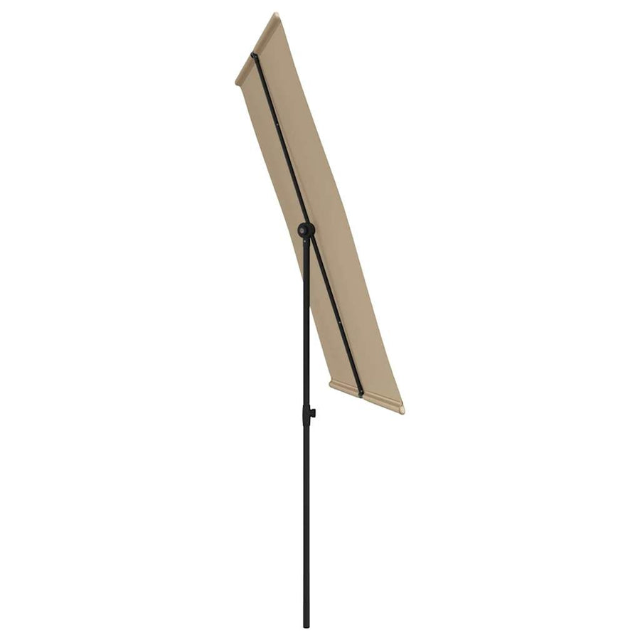 Garden Parasol with Aluminium Pole 2x1.5 m Taupe
