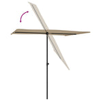 Garden Parasol with Aluminium Pole 2x1.5 m Taupe