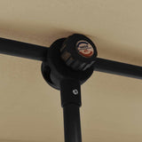 Garden Parasol with Aluminium Pole 2x1.5 m Taupe
