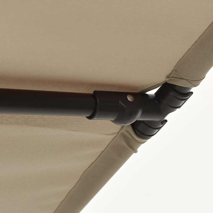 Garden Parasol with Aluminium Pole 2x1.5 m Taupe