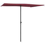 Garden Parasol with Aluminium Pole 2x1.5 m Bordeaux Red - Side View