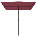 Garden Parasol with Aluminium Pole 2x1.5 m Bordeaux Red - Top-Down View
