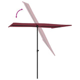 Garden Parasol with Aluminium Pole 2x1.5 m Bordeaux Red - Rear View