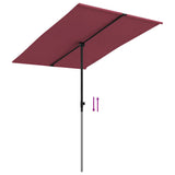 Garden Parasol with Aluminium Pole 2x1.5 m Bordeaux Red - Close-Up Angle