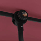 Garden Parasol with Aluminium Pole 2x1.5 m Bordeaux Red - Low Angle