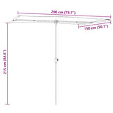 Garden Parasol with Aluminium Pole 2x1.5 m Bordeaux Red