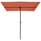 Garden Parasol with Aluminium Pole 2x1.5 m Terracotta - Top-Down View