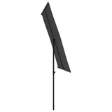 Garden Parasol with Aluminium Pole 2x1.5 m Black - 45-Degree Angle
