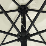 Garden Parasol with Aluminium Pole 270x246 cm Sand White - 45-Degree Angle