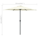 Garden Parasol with Aluminium Pole 270x246 cm Sand White