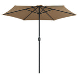 Garden Parasol with Aluminium Pole 270x246 cm Taupe - Side View