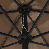 Garden Parasol with Aluminium Pole 270x246 cm Taupe - 45-Degree Angle