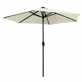 Garden Parasol with LED Lights&Aluminium Pole 270 cm Sand White - Side View