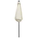 Garden Parasol with LED Lights&Aluminium Pole 270 cm Sand White