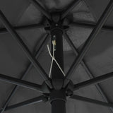 Garden Parasol with LED Lights&Aluminium Pole 270 cm Anthracite