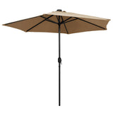 Garden Parasol with LED Lights&Aluminium Pole 270 cm Taupe - Side View