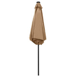 Garden Parasol with LED Lights&Aluminium Pole 270 cm Taupe