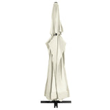 Garden Parasol with Aluminium Pole 600 cm Sand White - Side View