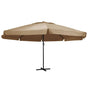 Garden Parasol with Aluminium Pole 600 cm Taupe