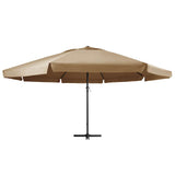 Garden Parasol with Aluminium Pole 600 cm Taupe - Front View