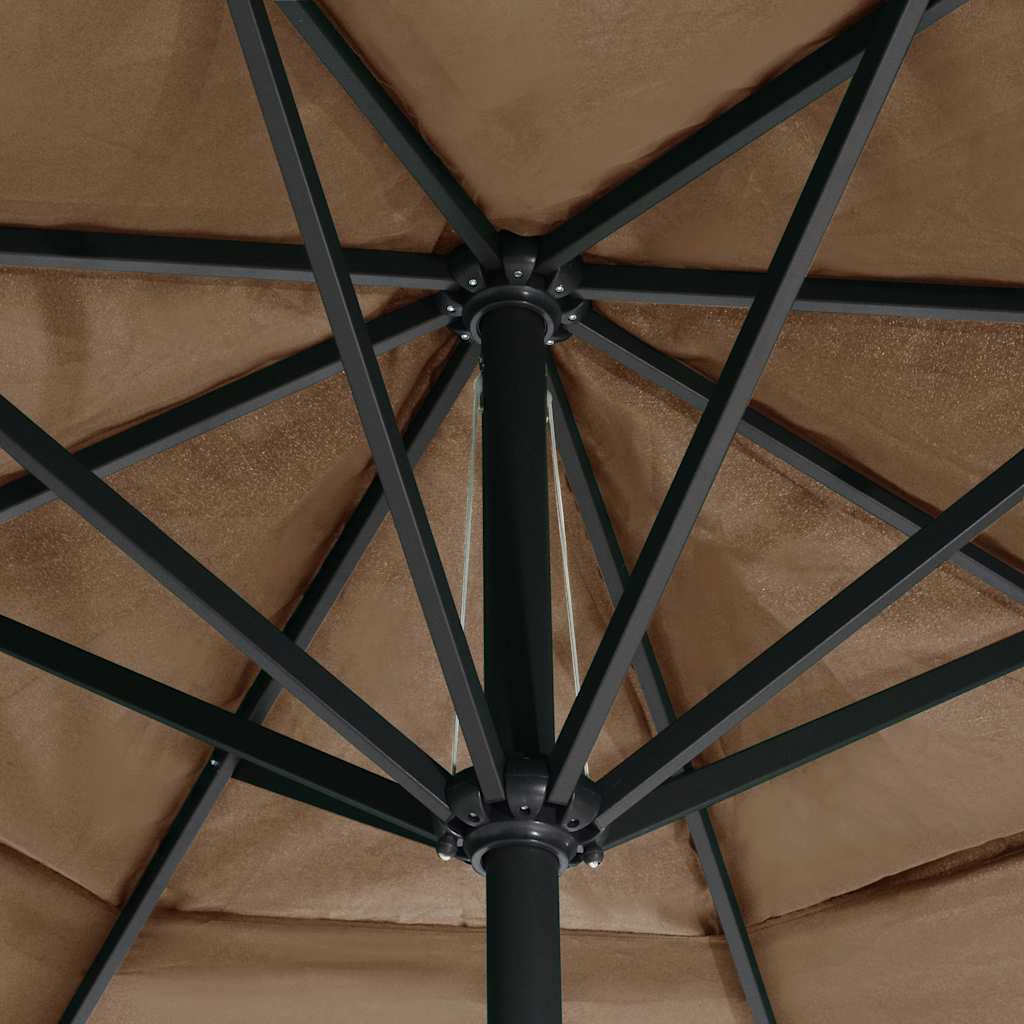 Garden Parasol with Aluminium Pole 600 cm Taupe