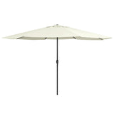 Garden Parasol with Metal Pole 390 cm Sand White