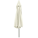 Garden Parasol with Metal Pole 390 cm Sand White - Top-Down View