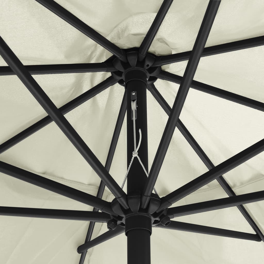Garden Parasol with Metal Pole 390 cm Sand White