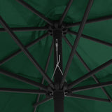 Garden Parasol with Metal Pole 390 cm Green - 45-Degree Angle