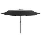 Garden Parasol with Metal Pole 390 cm Anthracite - Front View
