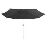 Garden Parasol with Metal Pole 390 cm Anthracite - Side View