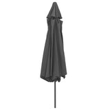Garden Parasol with Metal Pole 390 cm Anthracite - Top-Down View