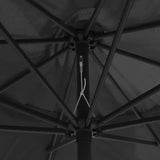 Garden Parasol with Metal Pole 390 cm Anthracite - 45-Degree Angle