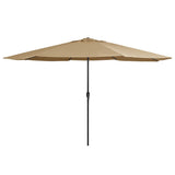 Garden Parasol with Metal Pole 390 cm Taupe