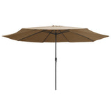 Garden Parasol with Metal Pole 390 cm Taupe