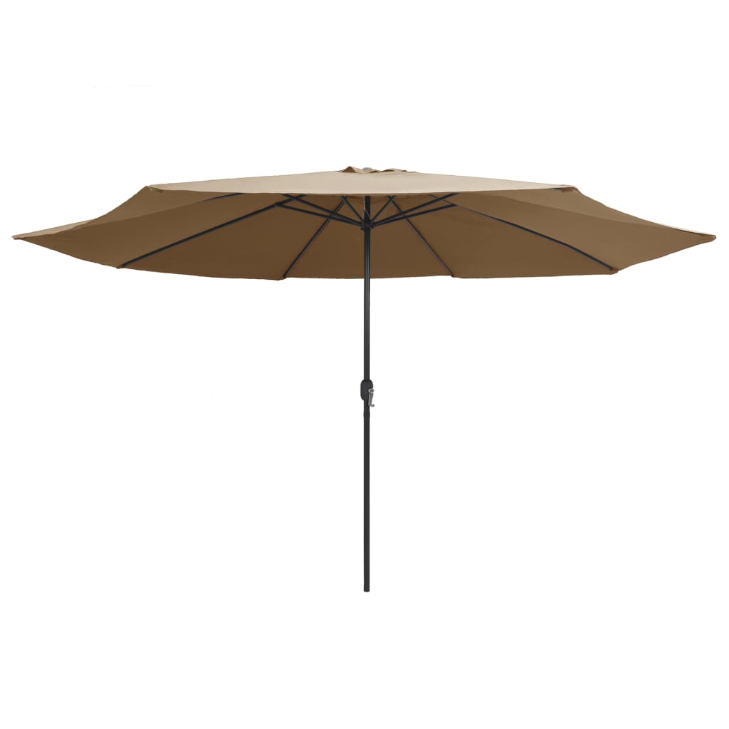 Garden Parasol with Metal Pole 390 cm Taupe