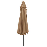 Garden Parasol with Metal Pole 390 cm Taupe - Top-Down View