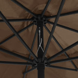 Garden Parasol with Metal Pole 390 cm Taupe