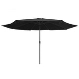 Garden Parasol with Metal Pole 390 cm Black