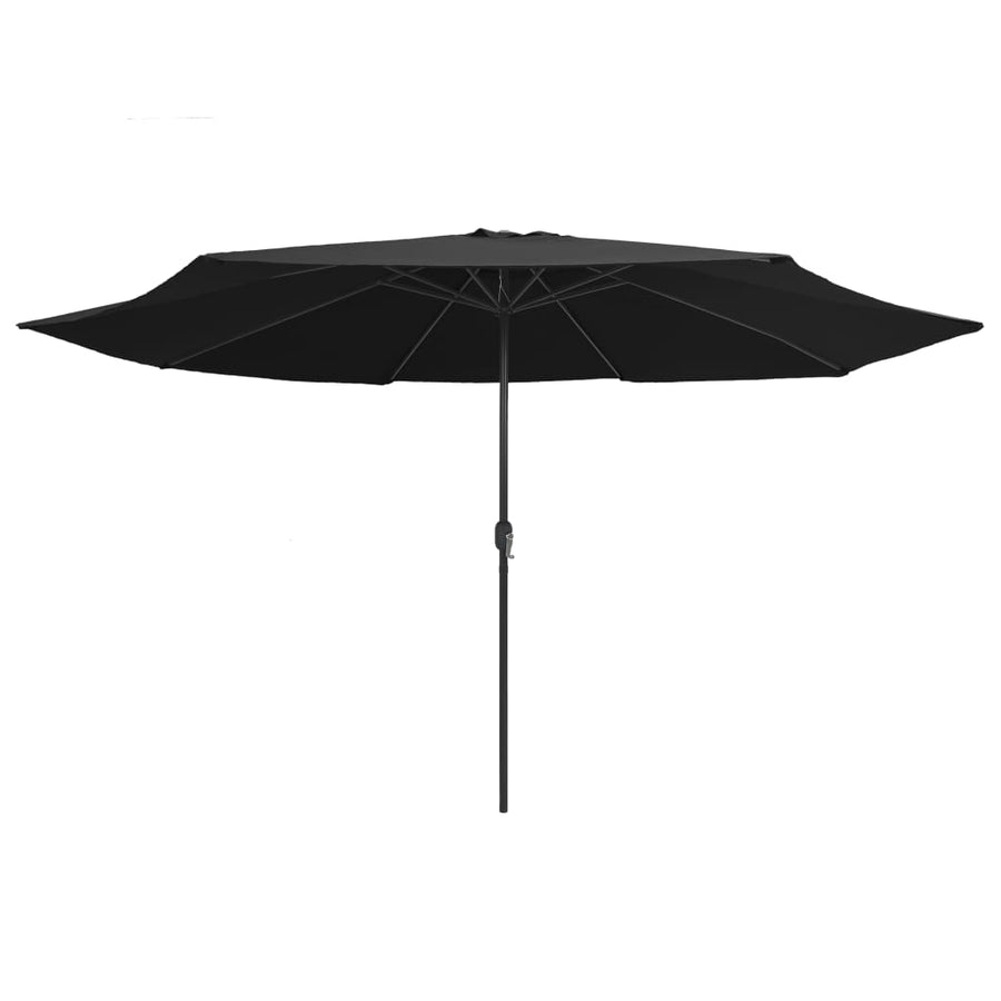Garden Parasol with Metal Pole 390 cm Black