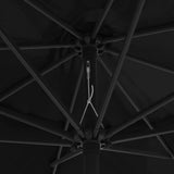 Garden Parasol with Metal Pole 390 cm Black